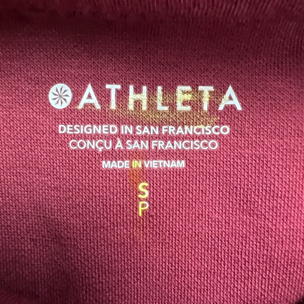 Athleta Sundown Red Sleeveless Activewear Gym Weights Walking Sweatshirt Hoodie - Picture 4 of 12
